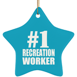 Number One #1 Recreation Worker - Star Ornament