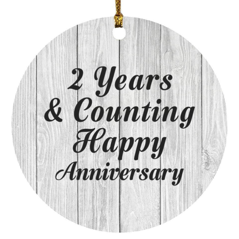 Happy 2nd Anniversary 2 Years & Counting - Circle Ornament F