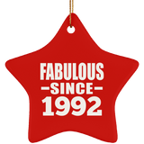 32nd Birthday Fabulous Since 1992 - Star Ornament