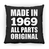55th Birthday Made in 1969 All Parts Original - Throw Pillow Black