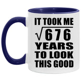26th Birthday Took Square Root of 676 Years To Look Good - 11oz Accent Mug Purple