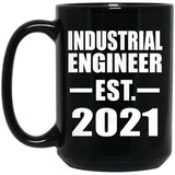 Industrial Engineer Established EST. 2021 - 15oz Coffee Mug Black