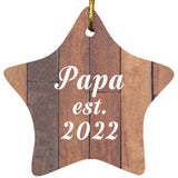 Papa Established Est. 2022 - Star Ornament E
