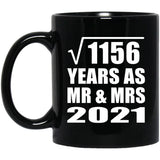 34th Anniversary Square Root of 1156 Years As Mr & Mrs 2021 - 11oz Coffee Mug Black
