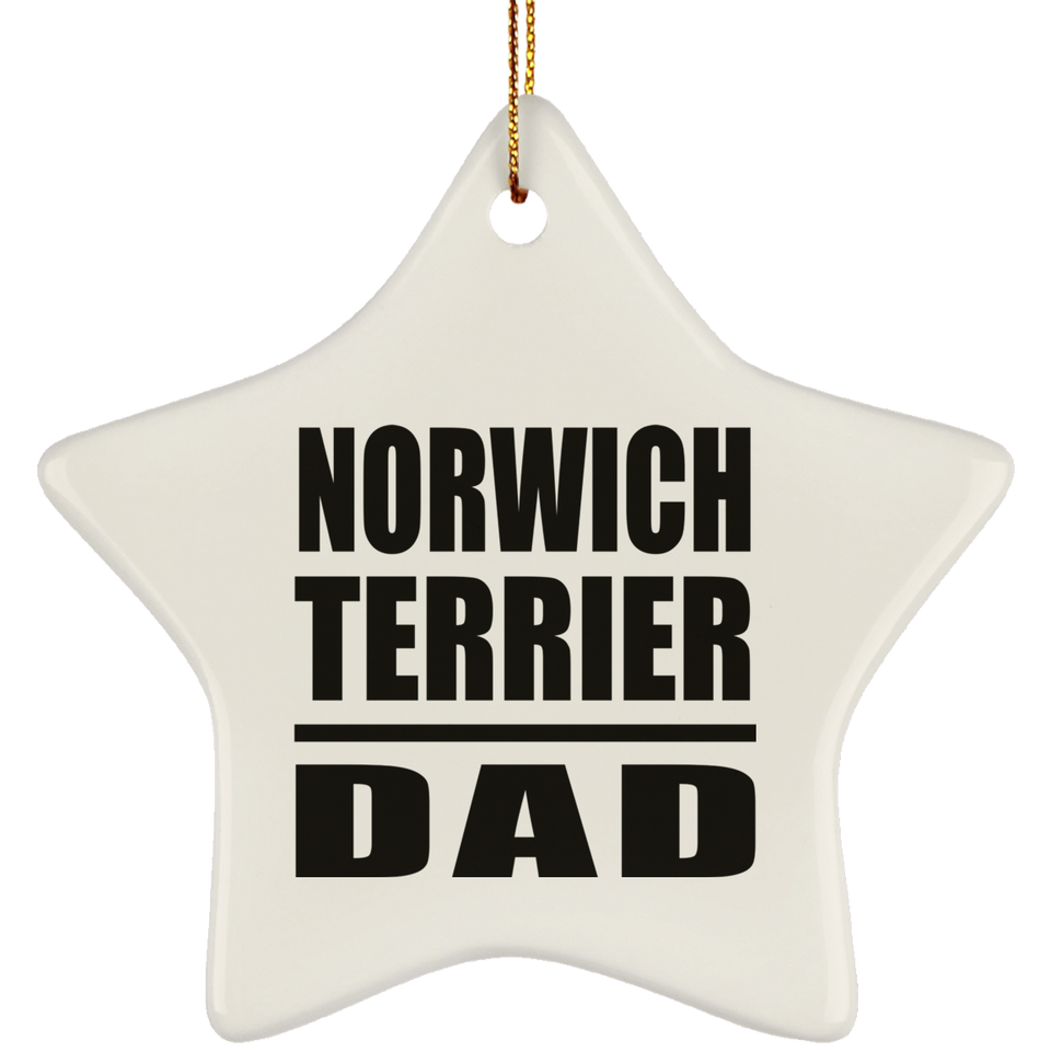 Norwich Terrier Dad - Star Ornament