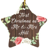 First Christmas As Mr & Mrs Hill - Star Ornament A
