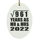 31st Anniversary Square Root of 961 Years As Mr & Mrs 2022 - Oval Ornament