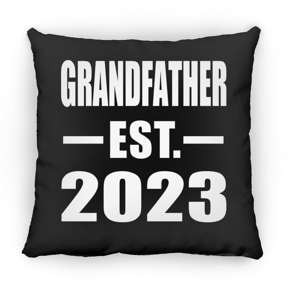 Grandfather Established EST. 2023 - Throw Pillow Black