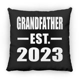 Grandfather Established EST. 2023 - Throw Pillow Black