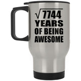 88th Birthday Square Root of 7744 Years of Being Awesome - Silver Travel Mug