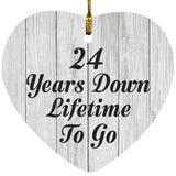 24th Anniversary 24 Years Down Lifetime To Go - Heart Ornament F