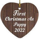 First Christmas As Pappy 2022 - Heart Ornament D