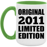 13th Birthday Original 2011 Limited Edition - 15oz Accent Mug Green