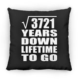 61st Anniversary Square Root of 3721 Years Lifetime To Go - Throw Pillow Black