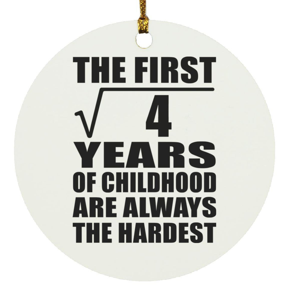 2nd Birthday Square Root of 4 Years of Childhood - Circle Ornament