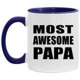 Most Awesome Papa - 11oz Accent Mug Purple