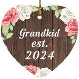 Grandkid Established Est. 2024 - Heart Ornament A