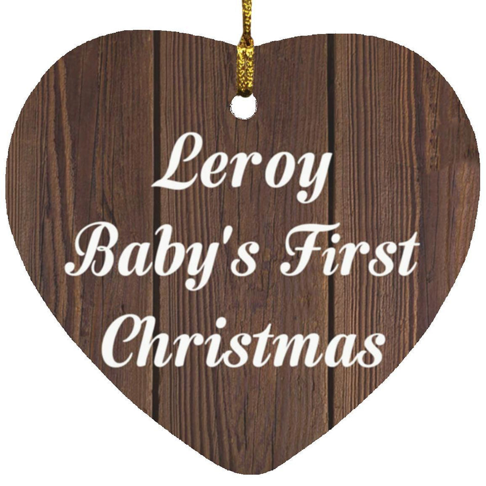Leroy Baby's First Christmas - Heart Ornament D