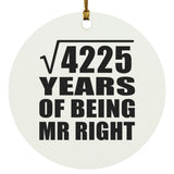 65th Anniversary Square Root of 4225 Years of Being Mr Right - Circle Ornament