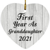 First Year As Granddaughter 2021 - Heart Ornament F