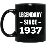 87th Birthday Legendary Since 1937 - 11oz Coffee Mug Black
