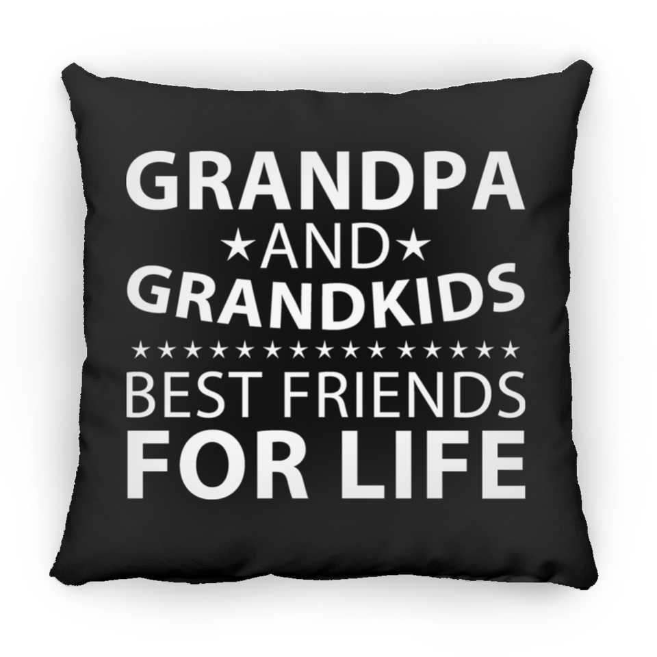 Grandpa and Grandkids, Best Friends For Life - Throw Pillow Black