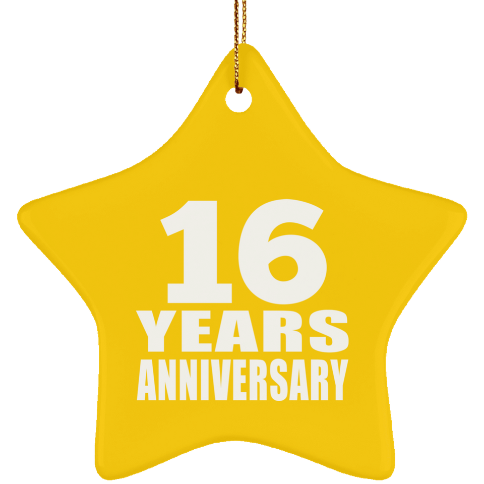 16th Anniversary 16 Years - Star Ornament