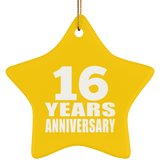 16th Anniversary 16 Years - Star Ornament
