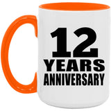 12th Anniversary 12 Years Anniversary - 15oz Accent Mug Orange