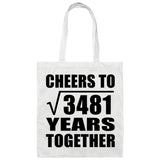 59th Anniversary Cheers To Square Root of 3481 Years Together - Tote Bag White