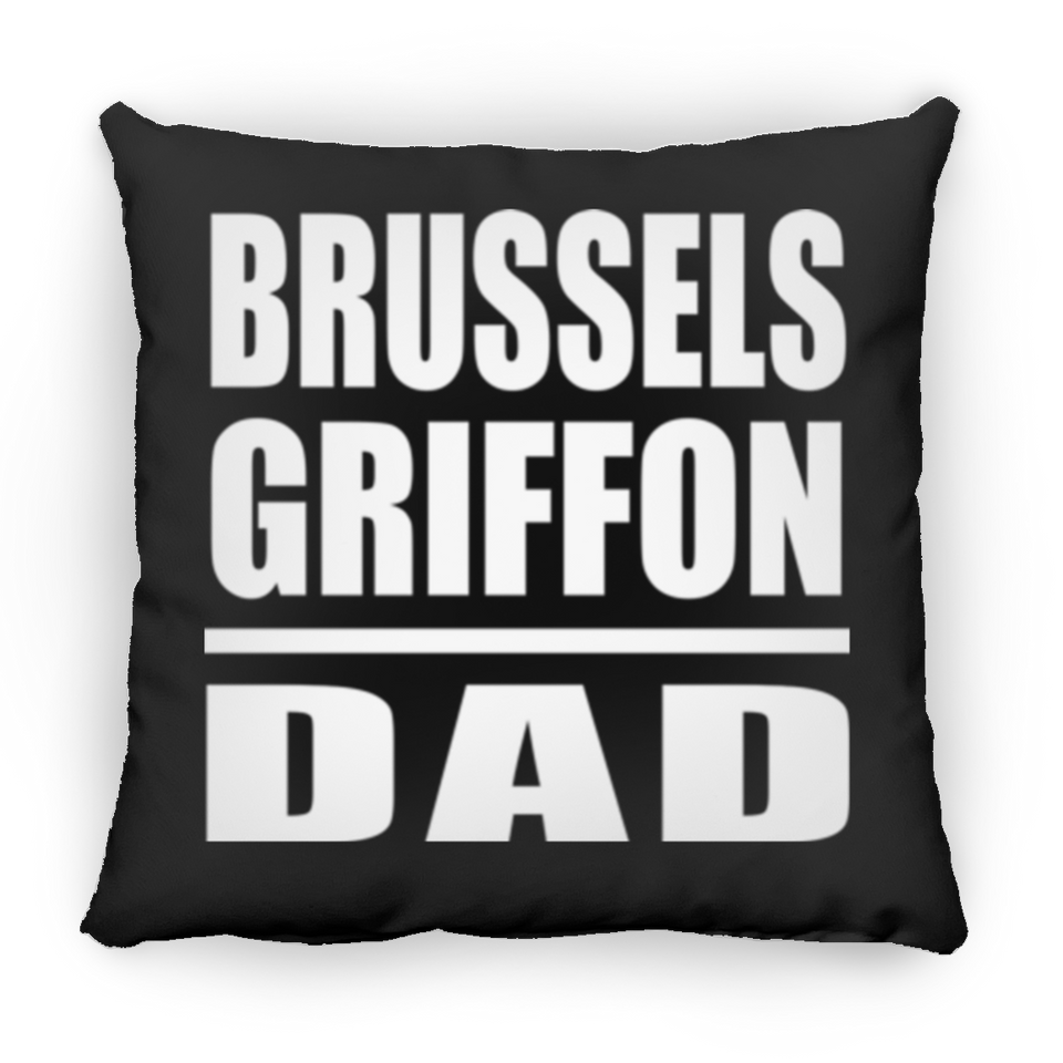 Brussels Griffon Dad - Throw Pillow Black