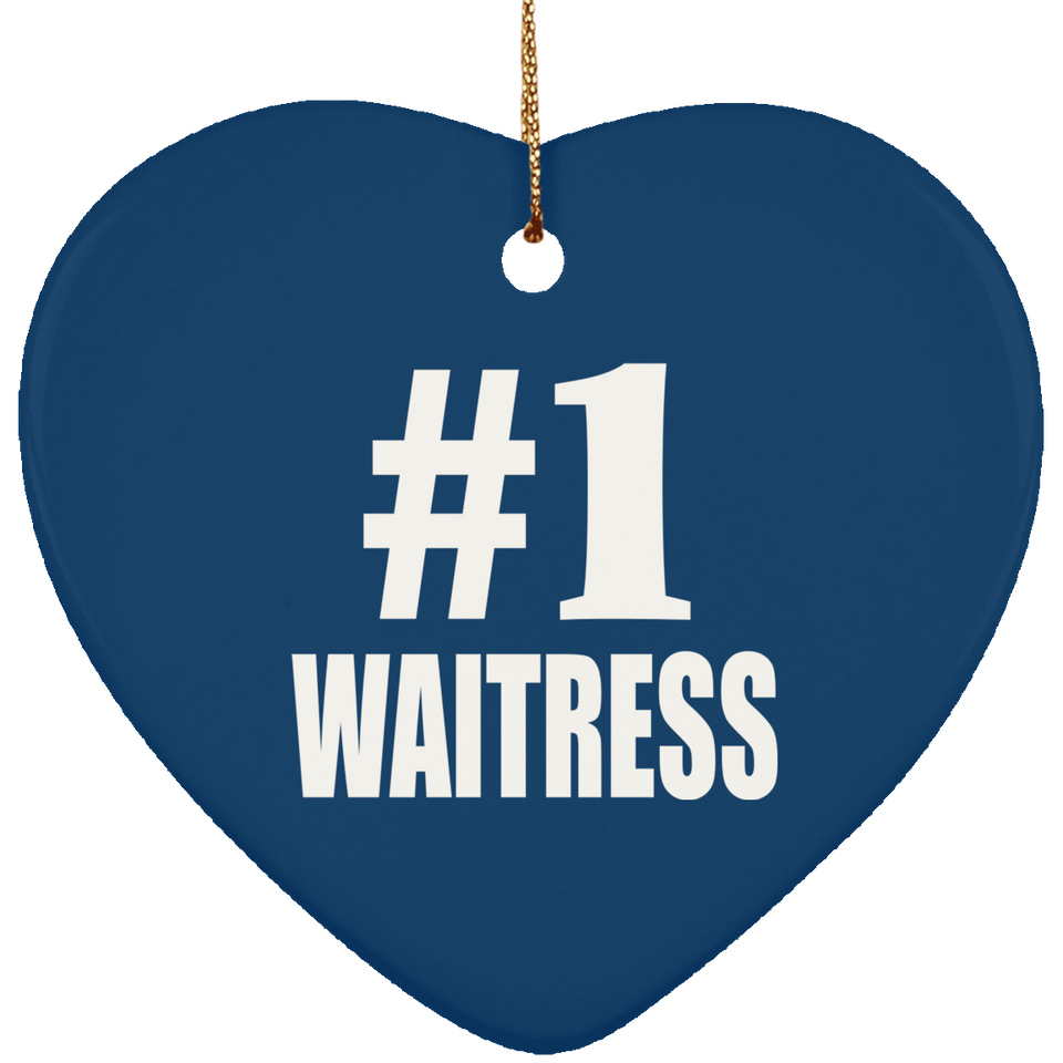 Number One #1 Waitress - Heart Ornament