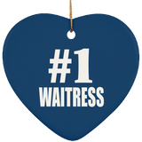 Number One #1 Waitress - Heart Ornament
