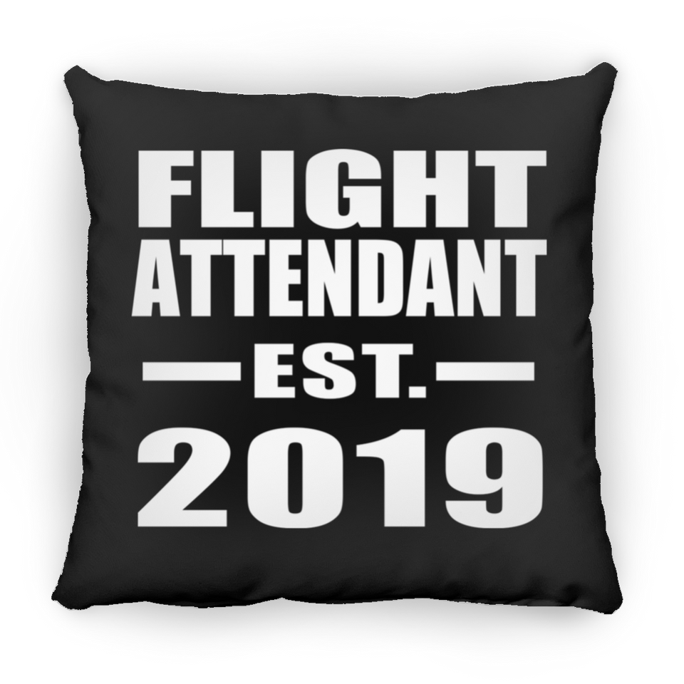 Flight Attendant Established EST. 2019 - Throw Pillow Black