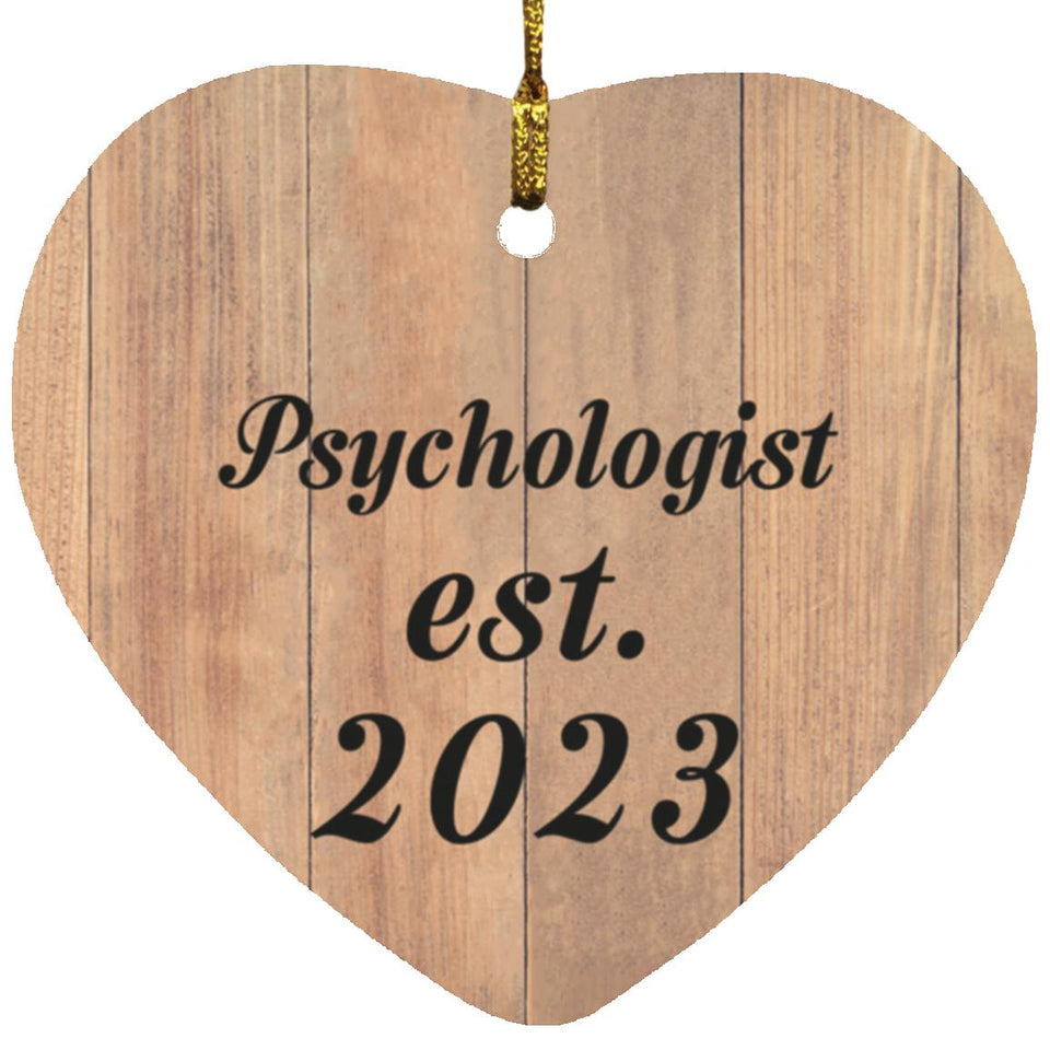 Psychologist Established Est. 2023 - Heart Ornament C