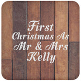 First Christmas As Mr & Mrs Kelly - Drink Coaster E