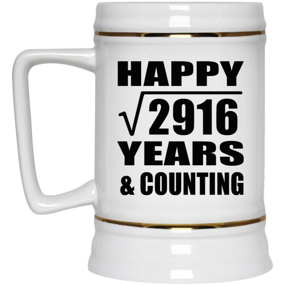Happy 54th Anniversary Square Root of 2916 Years & Counting - Beer Stein