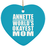 Annette World's Okayest Mom - Heart Ornament