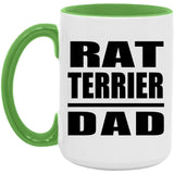 Rat Terrier Dad - 15oz Accent Mug Green