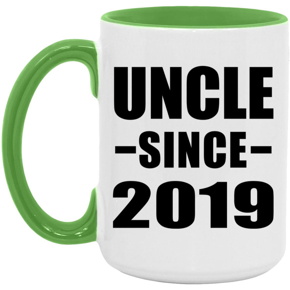 Uncle Since 2019 - 15oz Accent Mug Green