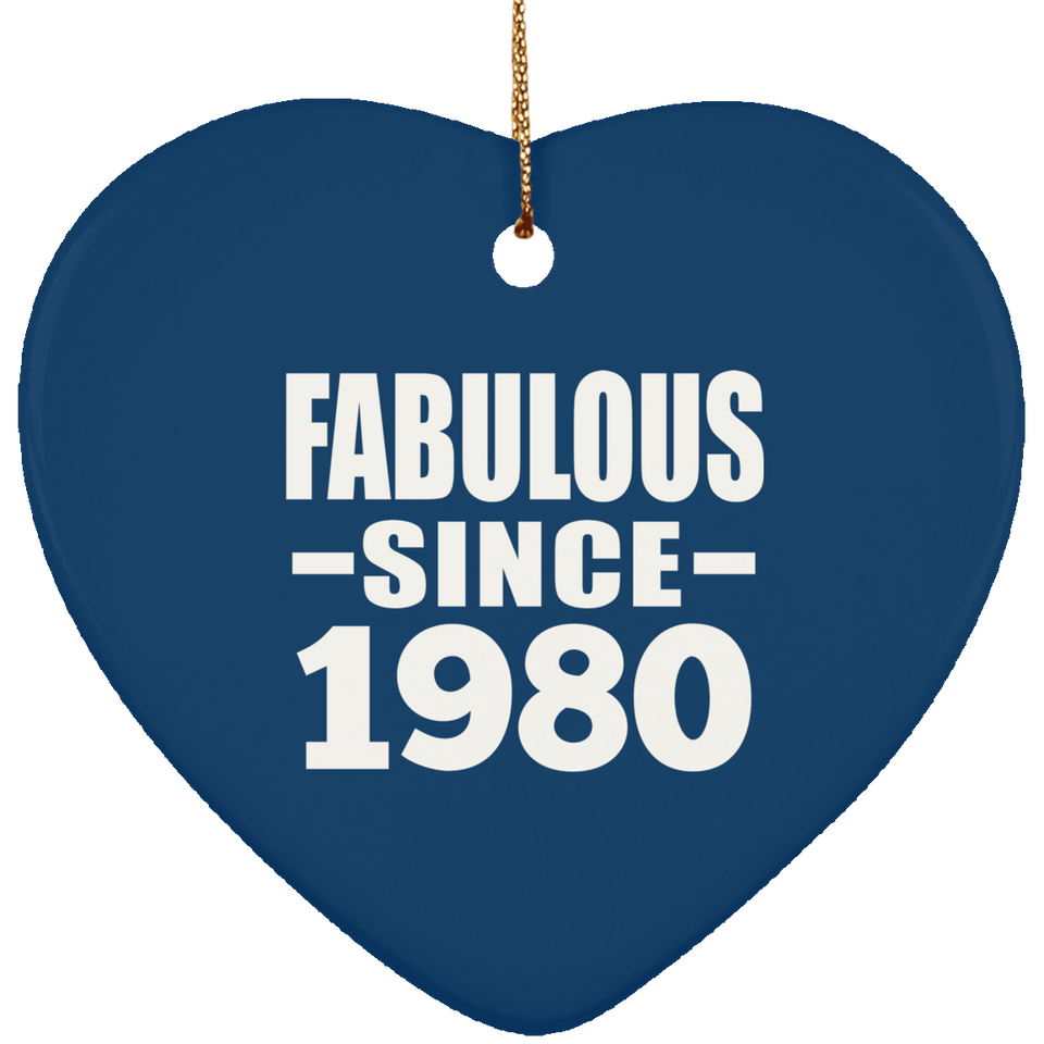 44th Birthday Fabulous Since 1980 - Heart Ornament