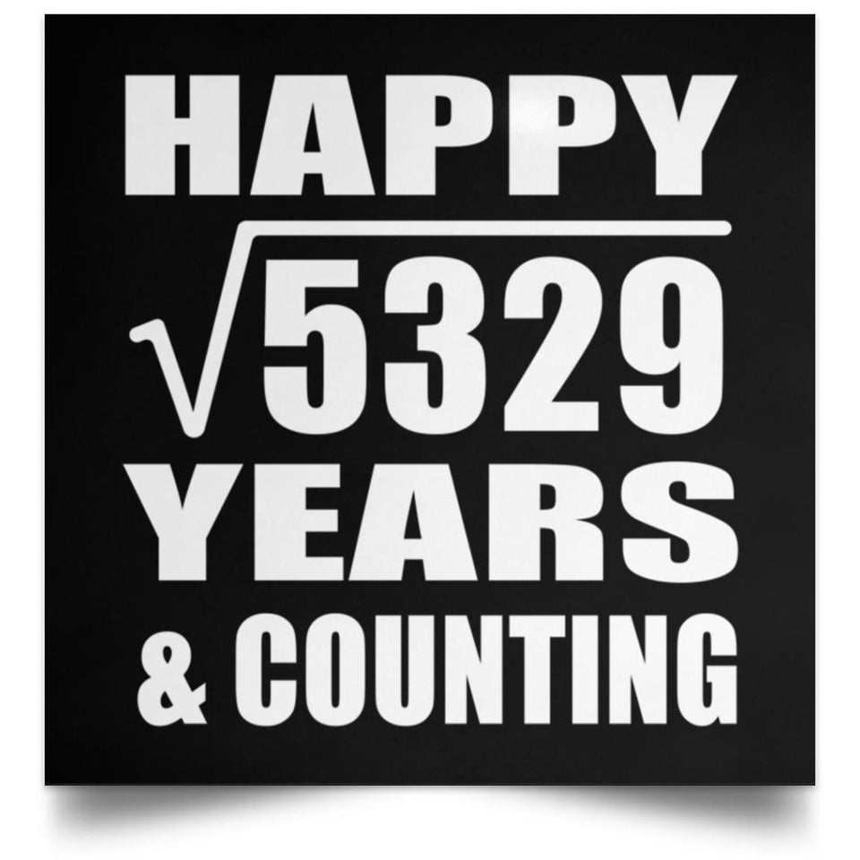 Happy 73rd Anniversary Square Root of 5329 Years & Counting - Poster Square