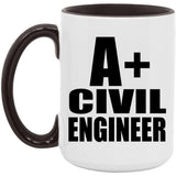 A+ Civil Engineer - 15oz Accent Mug Black