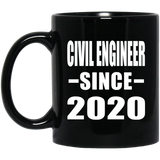 Civil Engineer Since 2020 - 11oz Coffee Mug Black