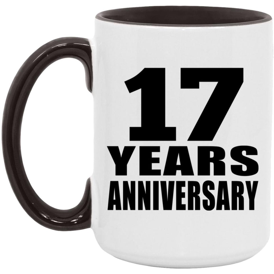 17th Anniversary 17 Years - 15oz Accent Mug Black