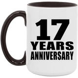 17th Anniversary 17 Years - 15oz Accent Mug Black