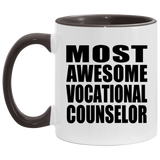 Most Awesome Vocational Counselor - 11oz Accent Mug Black