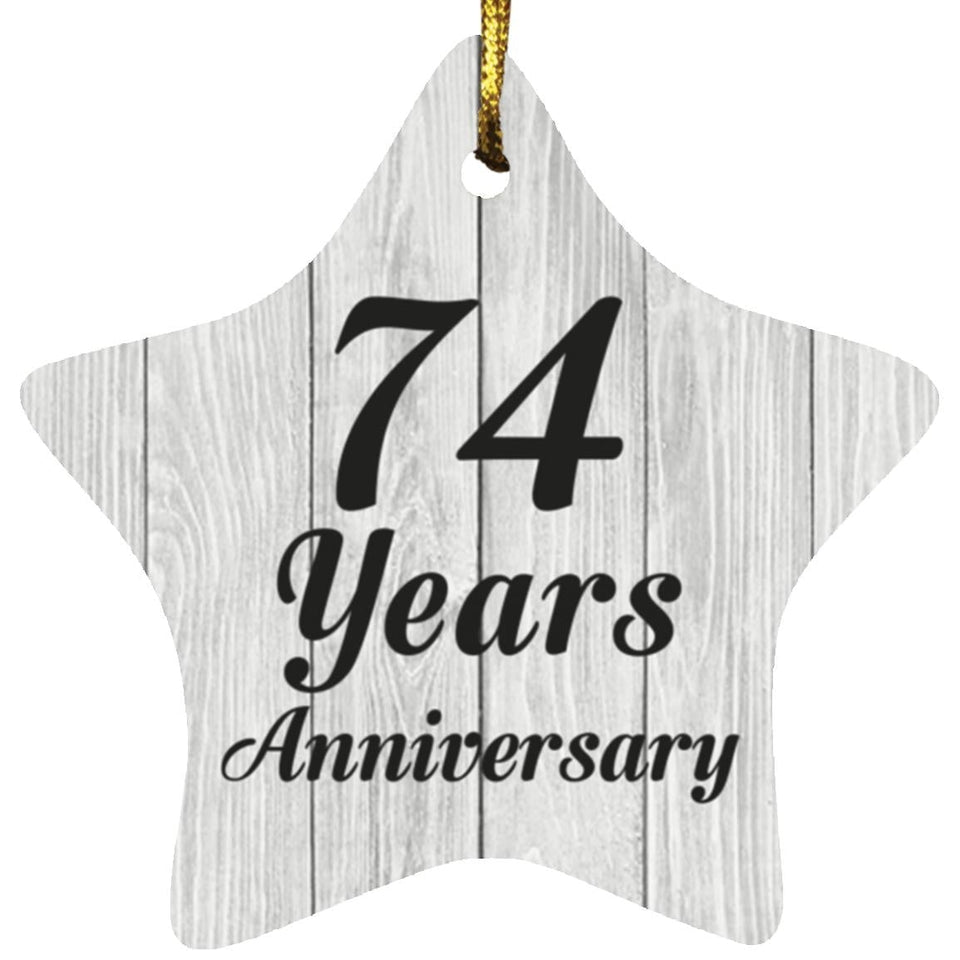 74th Anniversary 74 Years Anniversary - Star Ornament F