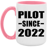 Pilot Since 2022 - 15oz Accent Mug Pink