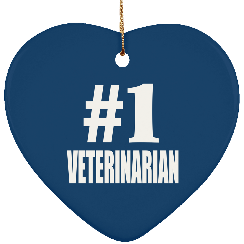 Number One #1 Veterinarian - Heart Ornament